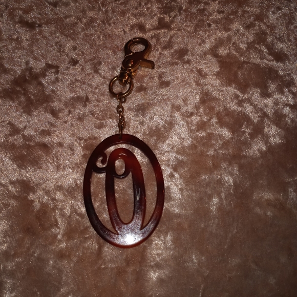 💕5 for 25$ O Cursive Initial Tortoise Shell Monogram Keychain - Picture 2 of 2